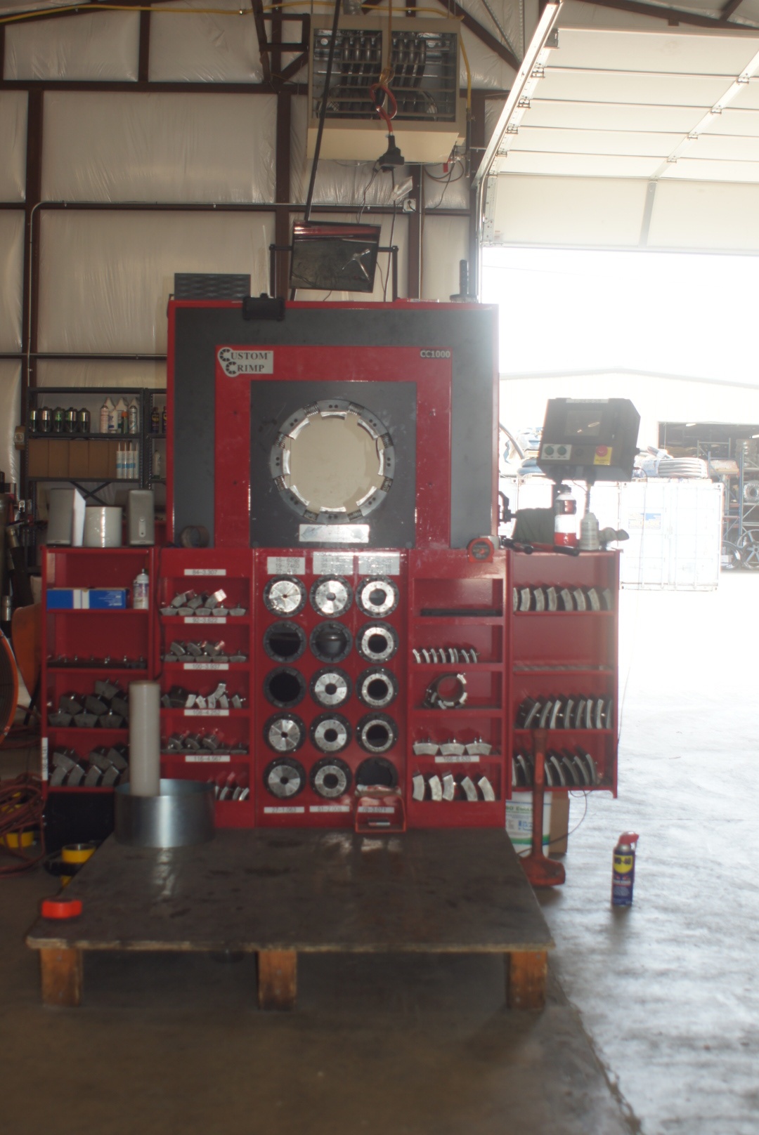 High pressure hydraulic crimper and hose lines
